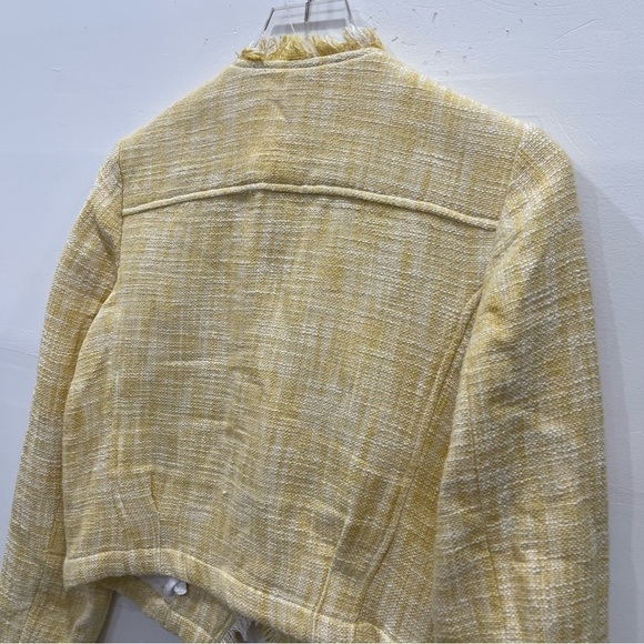 Cabi Yellow Daisy Tweed Blazer Jacket Size Medium Cotton - Picture 5 of 8
